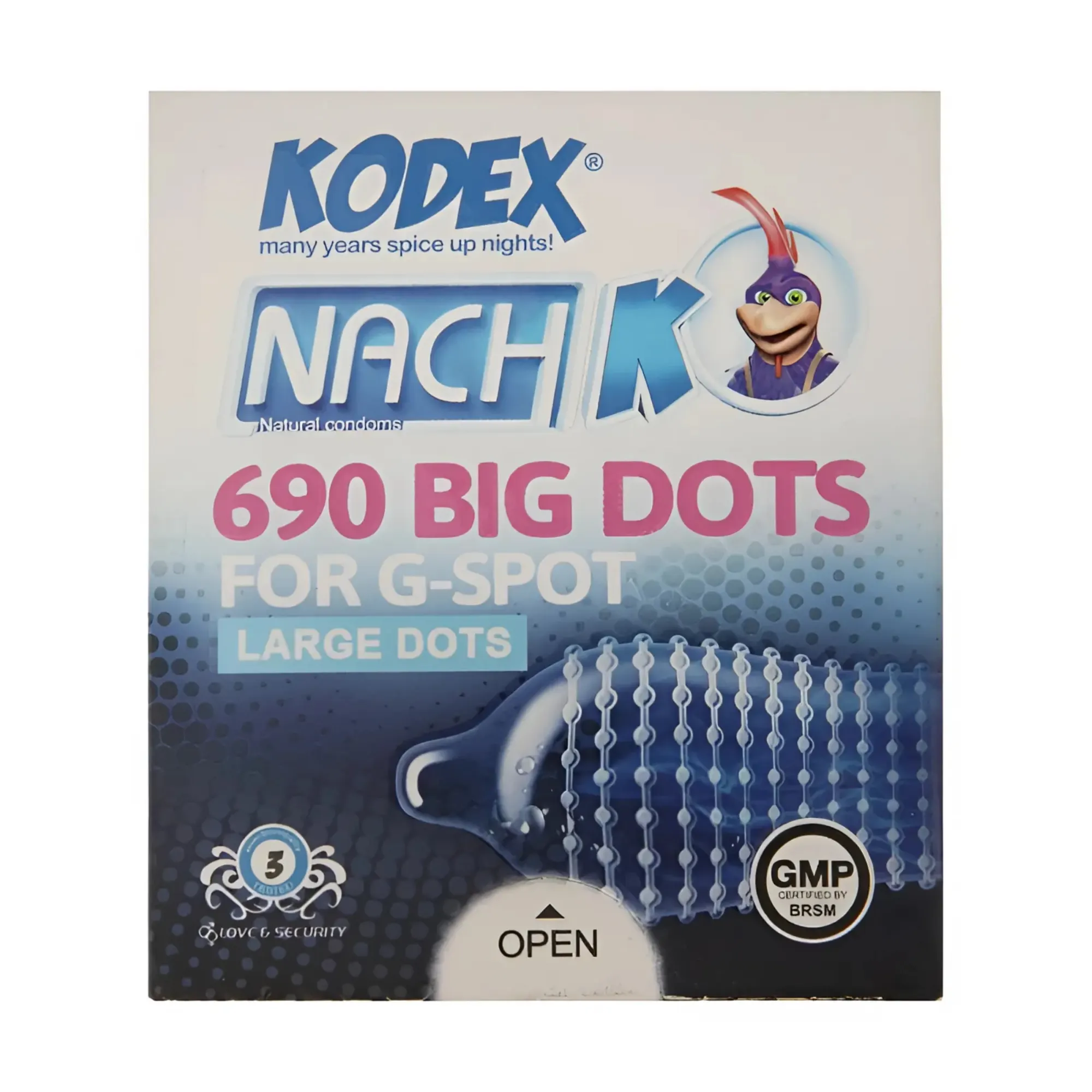 کاندوم کدکس مدل BIG DOTS 690 بسته 3 عددی